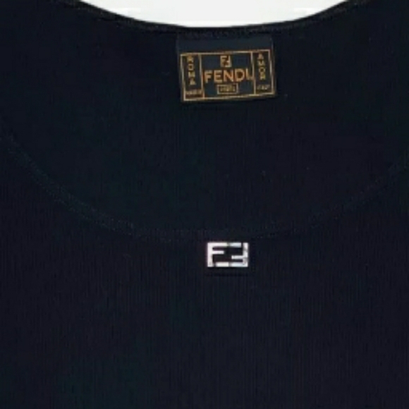 AUTHENTIC VINTAGE SILVER HARDWARE FF LOGO TANK TOP - Picture 4 of 9